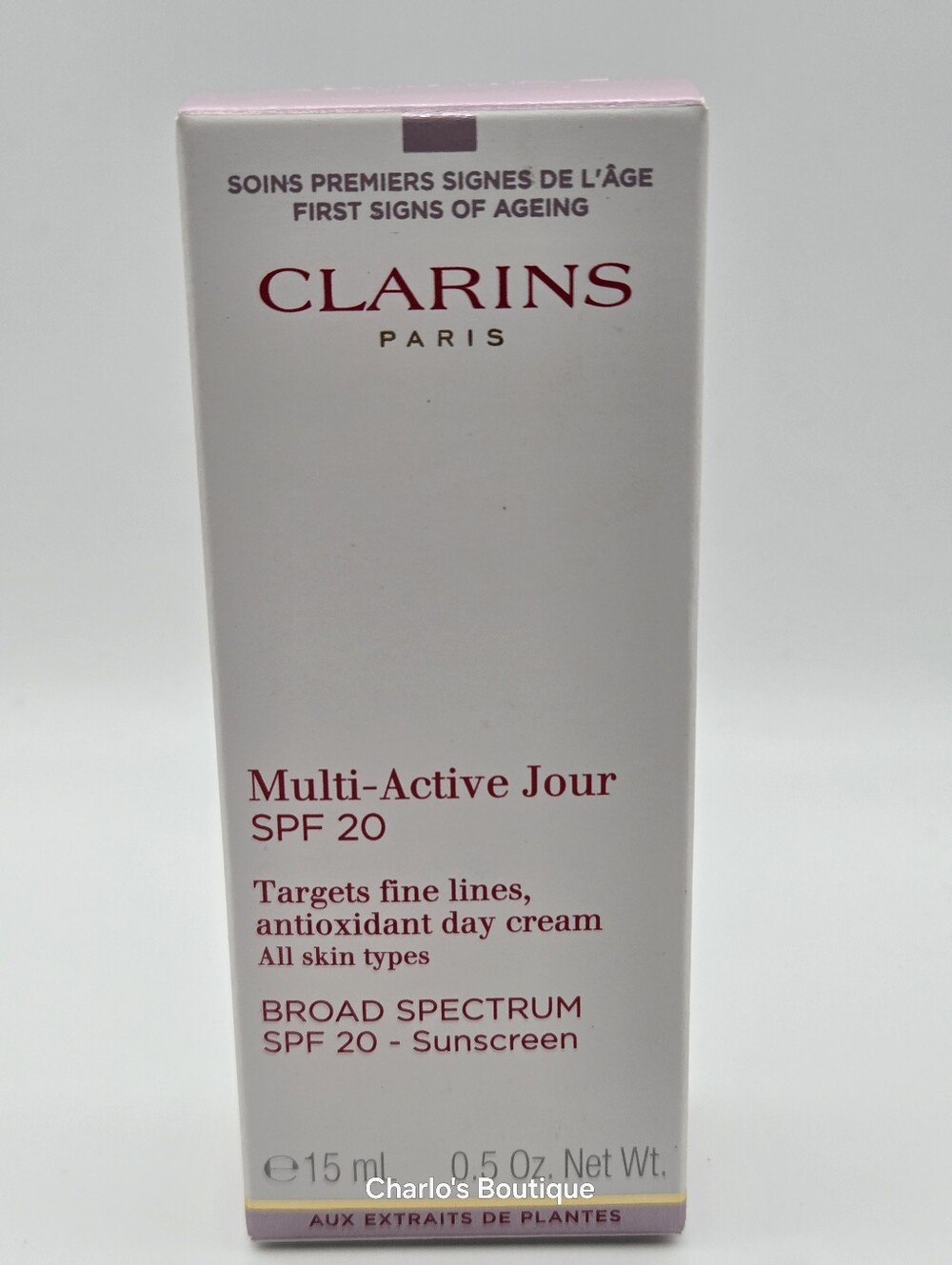 Clarins Multi-Active Jour SPF 20 Day Cream - 15 mL Travel Size - New